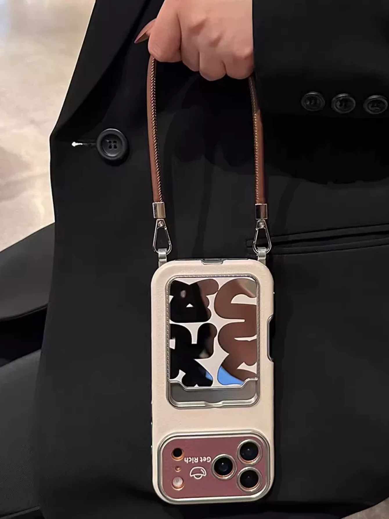 Leather Card Wallet - Luksusowe skórzane etui na telefon z