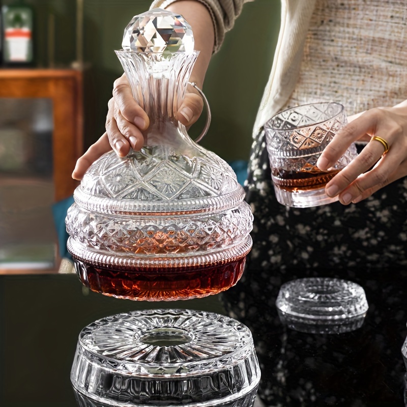 Glass Decanter Whiskey - Kryształowa karafka do wina Elegancki, ręcznie