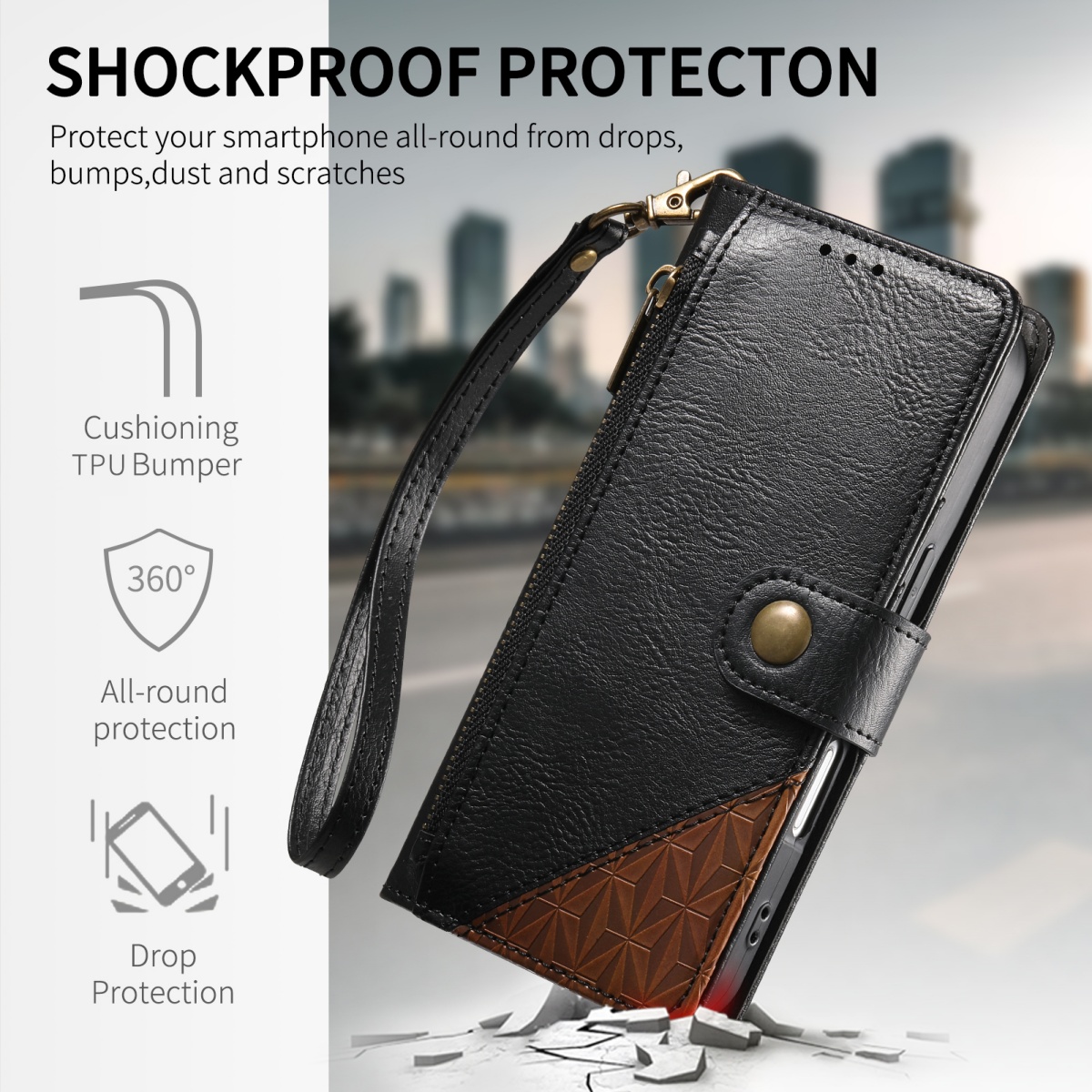 Etui na telefon z PU skóry z z – Leather Card Wallet recenzja i cena